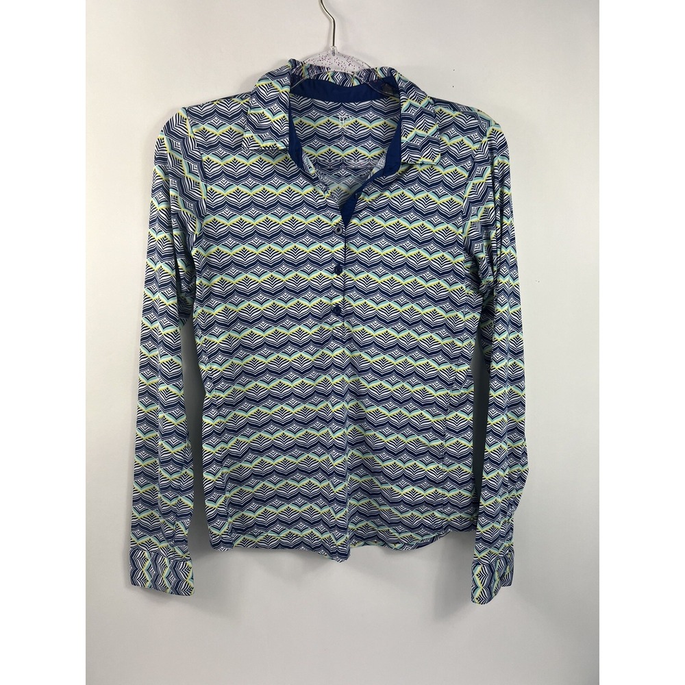 EP New York Golf Shirt Women's‎ Sz S Multi Long Sleeve Collared Asymmetrical